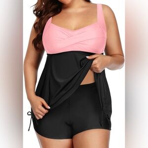 Aqua Eve Women Plus Size Tankini Swimsuit size  28W NWT